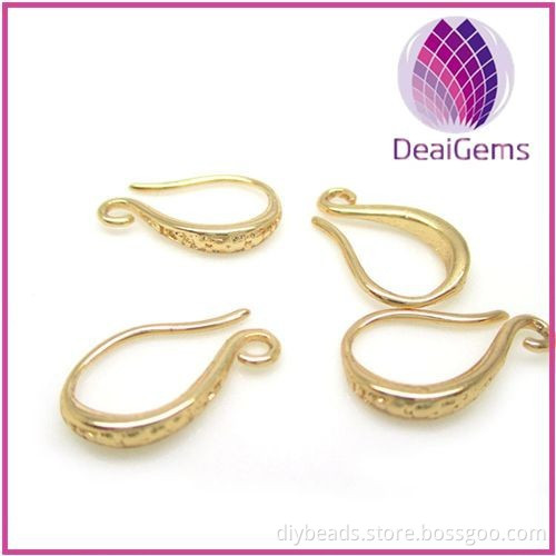 24k gold filled copper 15mm fish hook findings for earring